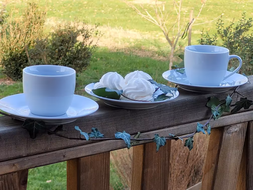 Café gourmand terrasse vue nature gîte charme Périgord Vert